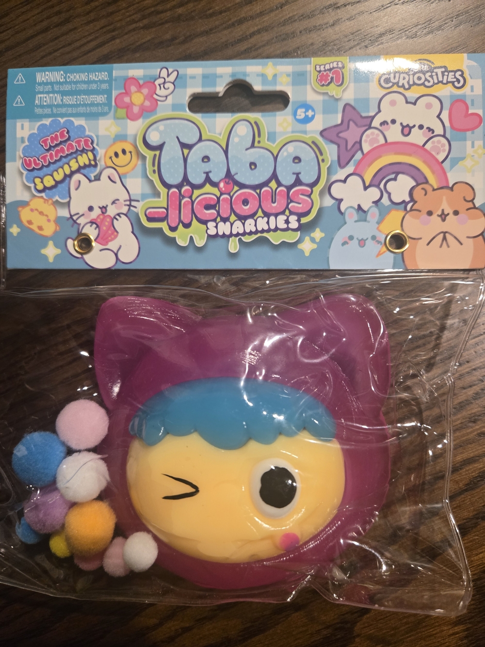 Taba-licious Snackies Winking Cat Squishy - Pink, Yellow, Blue